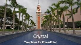  Presentation with hong kong - Colorful PPT theme enhanced with ancient center of hong kong backdrop and a ocean colored foreground