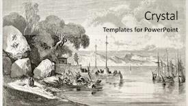  Presentation with ancient china - Audience pleasing presentation theme consisting of ancient chaina - macau warf old illustration china backdrop and a light gray colored foreground