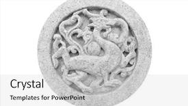  Presentation with ancient china - Slide deck with ancient china - animal stone sculpture against white background and a light gray colored foreground