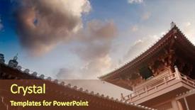  Presentation with chinese temple - Theme consisting of ancient china - beautiful chinese traditional temple structure background and a tawny brown colored foreground