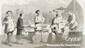  Presentation with ancient china - Amazing slide deck having ancient china - chinese blacksmiths old illustration created backdrop and a gray colored foreground
