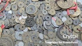  Presentation with chinese - Cool new presentation theme with ancient china - old chinese coins backdrop and a  colored foreground