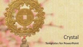  Presentation with ancient china - Slide set with ancient china - traditional chinese knot calligraphy mean background and a lemonade colored foreground