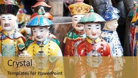  Presentation with ancient china - Amazing presentation theme having ancient china - vintage chinese porcelain figurine backdrop and a yellow colored foreground