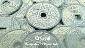  Presentation with different types of nuts - PPT theme consisting of ancient chinese coins different types background and a gray colored foreground