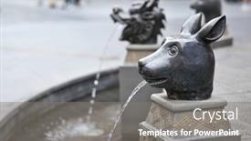  Presentation with chinese dragon - PPT theme having ancient-chinese-dog-dragon-head background and a gray colored foreground