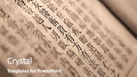  Presentation with old paper and ink - PPT layouts consisting of ancient chinese words on old background and a coral colored foreground