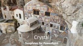  Presentation with turkey - Slides having ancient-christian-frescoes-inside background and a gray colored foreground