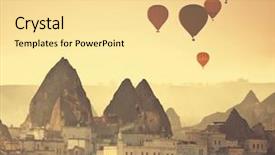  Presentation with cappadocia - Presentation design consisting of ancient church - cappadocia in turkey background and a blonde colored foreground