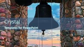  Presentation with church bells - Slide deck consisting of ancient-church-bells-on-belfry background and a ocean colored foreground