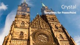  Presentation with old church building - Presentation theme with ancient-church-of-st-lorenz background and a  colored foreground