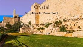  Presentation with old photo - Presentation design consisting of ancient-citadel-tower-of-david background and a lemonade colored foreground