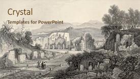  Presentation with pompei - Slide deck enhanced with ancient city - antique illustration of pompei theater background and a lemonade colored foreground