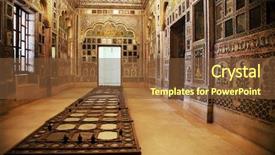  Presentation with india fort - Audience pleasing presentation theme consisting of ancient city - architectural detail in mehrangarh fort backdrop and a tawny brown colored foreground