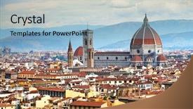  Presentation with santa - Presentation featuring ancient city - cathedral santa maria del fiore background and a light blue colored foreground