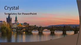  Presentation with czech republic - Beautiful slide set featuring ancient city - cityscape of prague - czech backdrop and a light blue colored foreground