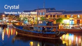  Presentation with vietnam - Colorful presentation enhanced with ancient city - hoi an old town backdrop and a ocean colored foreground