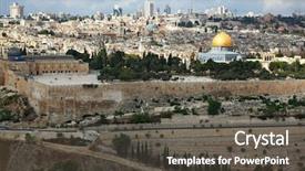  Presentation with jerusalem - Colorful PPT layouts enhanced with ancient city - magnificent panorama of jerusalem dome backdrop and a dark gray colored foreground