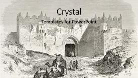  Presentation with paris - Cool new PPT theme with ancient city - old engraved illustration of damascus backdrop and a light gray colored foreground