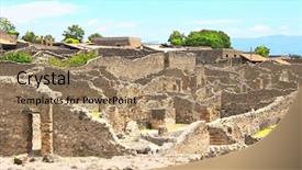  Presentation with ancient ruins - Audience pleasing slide deck consisting of ancient city - ruins of pompeii italy summer backdrop and a coral colored foreground