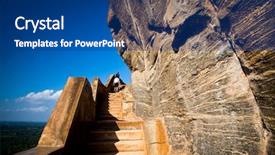  Presentation with lion - Beautiful slides featuring ancient city - sigiriya lion rock fortress backdrop and a ocean colored foreground