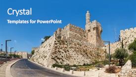  Presentation with jerusalem - Amazing PPT layouts having ancient city - tower of david and jerusalem backdrop and a teal colored foreground
