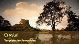  Presentation with lion - Presentation theme having ancient city - vintage photo of sigiriya lion background and a tawny brown colored foreground