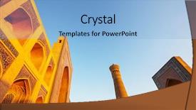  Presentation with uzbekistan - Audience pleasing PPT theme consisting of ancient city bukhara uzbekistan backdrop and a light blue colored foreground