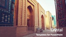  Presentation with uzbekistan - Slides having ancient city bukhara uzbekistan background and a violet colored foreground