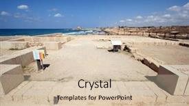  Presentation with ancient israel - Beautiful slide set featuring ancient city caesarea from israel backdrop and a  colored foreground
