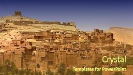  Presentation with ait - Audience pleasing PPT theme consisting of ancient city of ait benhaddou backdrop and a tawny brown colored foreground