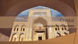  Presentation with unesco - Colorful slide deck enhanced with ancient-city-of-khiva-uzbekistan backdrop and a coral colored foreground