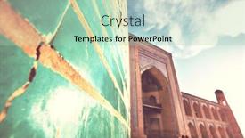  Presentation with uzbekistan - Presentation theme with ancient-city-of-khiva-uzbekistan background and a mint green colored foreground
