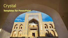  Presentation with unesco - Amazing slide deck having ancient-city-of-khiva-uzbekistan backdrop and a tawny brown colored foreground