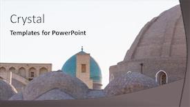  Presentation with uzbekistan - Presentation featuring ancient-city-of-khiva-uzbekistan background and a sky blue colored foreground