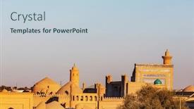  Presentation with uzbekistan - Audience pleasing presentation design consisting of ancient-city-of-khiva-uzbekistan backdrop and a lemonade colored foreground