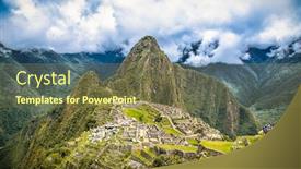  Presentation with america - PPT theme consisting of ancient city of machu picchu in peru south america background and a tawny brown colored foreground