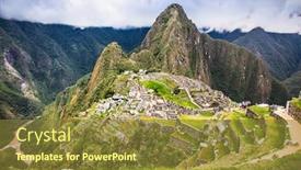  Presentation with ancient - Beautiful PPT theme featuring ancient-city-of-machu-picchu backdrop and a tawny brown colored foreground