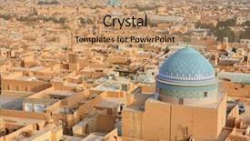  Presentation with ancient iran - Slides with ancient city of yazd iran background and a coral colored foreground