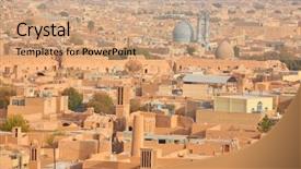  Presentation with persia - Slide set having ancient city of yazd iran background and a coral colored foreground