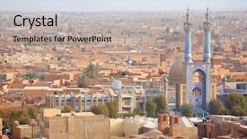  Presentation with iran history - Audience pleasing presentation design consisting of ancient city of yazd iran backdrop and a mint green colored foreground