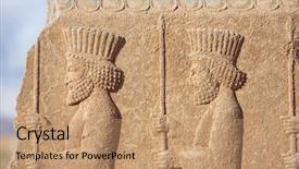  Presentation with weapon - Audience pleasing presentation theme consisting of ancient city persepolis iran backdrop and a coral colored foreground