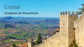  Presentation with ancient - Cool new PPT layouts with ancient-city-walls-of-san backdrop and a light blue colored foreground