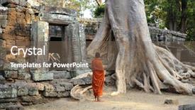  Presentation with civilization - Presentation theme enhanced with ancient civilization - cambodia angkor banteay kdei temple background and a  colored foreground