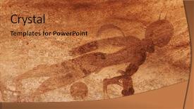  Presentation with civilization - Presentation theme enhanced with ancient civilization - famous prehistoric rock paintings background and a red colored foreground