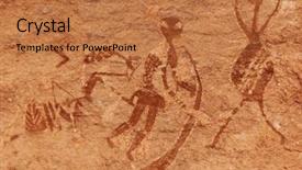  Presentation with civilization - Slides having ancient civilization - famous prehistoric rock paintings background and a coral colored foreground