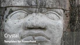  Presentation with ancient civilization - Audience pleasing PPT layouts consisting of ancient civilization - mayan statue backdrop and a gray colored foreground