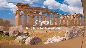  Presentation with civilization - Audience pleasing PPT layouts consisting of ancient civilization - ruins of greek temple selinunte backdrop and a coral colored foreground