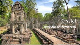  Presentation with mormon temples - Beautiful PPT theme featuring ancient civilization - temples of angkor backdrop and a  colored foreground
