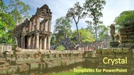  Presentation with civilization - Slide set with ancient civilization - temples of angkor background and a tawny brown colored foreground